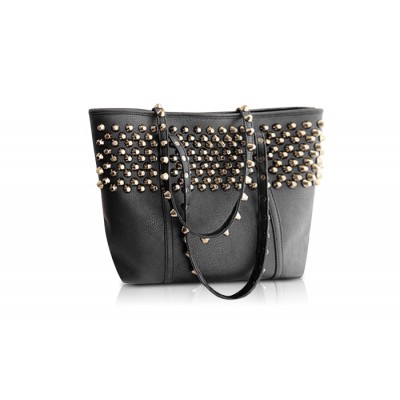 Stunning Women's Shoulder Bag With Rivets and PU Leather Design